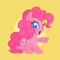 Size: 1280x1280 | Tagged: safe, artist:mn27, derpibooru import, pinkie pie, earth pony, pony, abstract background, cute, diapinkes, female, mare, open mouth, solo