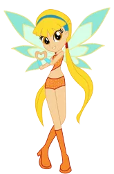 Size: 727x1100 | Tagged: safe, artist:lhenao, artist:princesssnowofc, derpibooru import, fairy, human, equestria girls, barely eqg related, base used, boots, clothes, crossover, equestria girls style, equestria girls-ified, fairy wings, magic winx, rainbow s.r.l, shoes, stella (winx club), wings, winx club