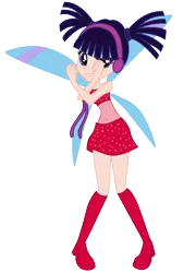 Size: 758x1055 | Tagged: safe, artist:lhenao, artist:princesssnowofc, derpibooru import, fairy, human, equestria girls, barely eqg related, base used, boots, clothes, crossed arms, crossover, equestria girls style, equestria girls-ified, fairy wings, headphones, magic winx, musa, rainbow s.r.l, shoes, wings, winx club