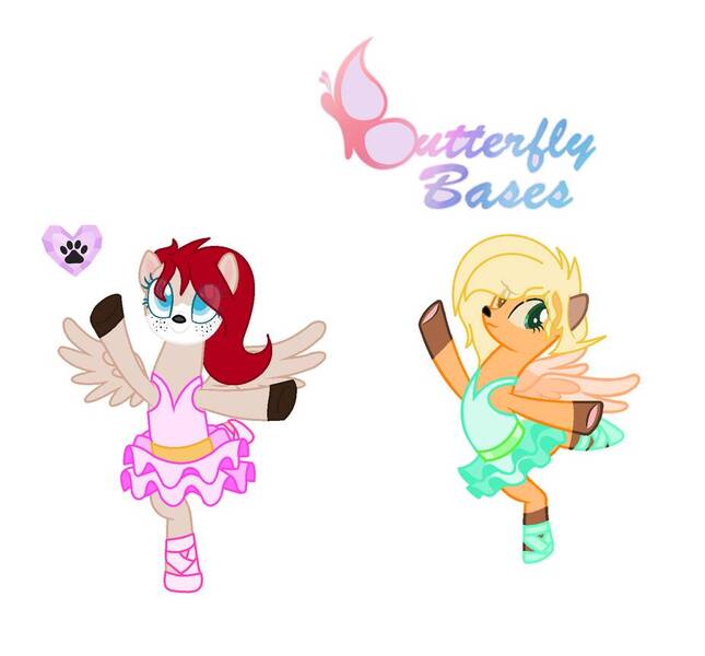 Size: 927x862 | Tagged: safe, artist:emberskydragon, derpibooru import, oc, oc:autumn, oc:cinder, pony, ballerina, ballerinas, ballet, ballet slippers, base used, clothes, deer pegasus, deer ponies, on one leg, one arm out, one arm raised, pas de deux, tutu, tutus, wings