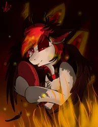 Size: 717x924 | Tagged: safe, artist:yuris, derpibooru import, oc, pegasus, pony, alastor, hazbin hotel, radio demon, solo