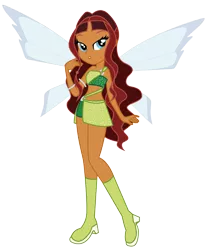 Size: 816x980 | Tagged: safe, artist:lhenao, artist:princesssnowofc, derpibooru import, fairy, human, equestria girls, aisha, barely eqg related, base used, boots, clothes, crossover, equestria girls style, equestria girls-ified, fairy wings, layla, magic winx, rainbow s.r.l, shoes, wings, winx club