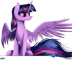 Size: 3000x2500 | Tagged: safe, artist:nixworld, derpibooru import, twilight sparkle, twilight sparkle (alicorn), alicorn, pony, cute, female, high res, mare, simple background, sitting, solo, spread wings, twiabetes, white background, wings