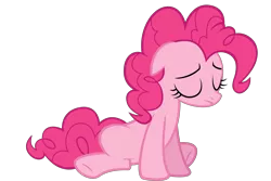 Size: 6000x4000 | Tagged: safe, artist:dharthez, derpibooru import, pinkie pie, earth pony, pony, eyes closed, female, mare, sad, simple background, sitting, solo, transparent background, vector
