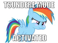 Size: 790x587 | Tagged: safe, artist:s.guri, derpibooru import, rainbow dash, pegasus, pony, caption, female, filly, filly rainbow dash, image macro, puffy cheeks, scrunchy face, simple background, solo, text, transparent background, tsunderainbow, tsundere, younger