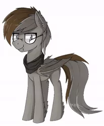 Size: 522x634 | Tagged: safe, artist:pillowsword, derpibooru import, oc, oc:times one, bat pony, pony, clothes, glasses, looking at you, male, scarf, stallion