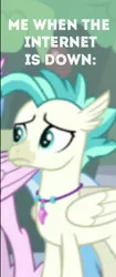 Size: 230x547 | Tagged: caption, cropped, derpibooru import, edit, edited screencap, hippogriff, meme, safe, screencap, silverstream, solo focus, student counsel, terramar, the internet in a nutshell, this will end in tears, this will not end well, wi-fi