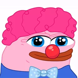 Size: 894x894 | Tagged: safe, artist:mlpsmark, derpibooru import, pinkie pie, pony, 1000 years in photoshop, clown, clown nose, cursed image, meme, pepe the frog, solo, wat