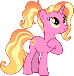 Size: 3000x3065 | Tagged: safe, artist:cloudyglow, artist:illumnious, derpibooru import, luster dawn, pony, unicorn, the last problem, .ai available, cute, cutie mark, female, high res, lusterbetes, mare, raised hoof, smiling, solo, vector