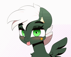 Size: 1299x1037 | Tagged: safe, artist:n0nnny, derpibooru import, oc, oc:summer breeze, pony, :p, animated, frame by frame, gif, gift art, looking at you, male, tongue out
