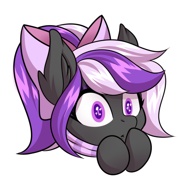 Size: 2000x2000 | Tagged: safe, artist:ask-colorsound, derpibooru import, oc, oc:nightwalker, unofficial characters only, pony, bow, clothes, emotes, fangs, hair bow, scarf, simple background, slit eyes, slit pupils, transparent background