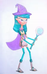 Size: 711x1124 | Tagged: artist:dialysis2day, clothes, derpibooru import, human, humanized, safe, simple background, solo, traditional art, trixie, wand, white background