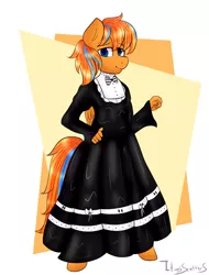 Size: 1883x2472 | Tagged: anthro, artist:itwasscatters, clothes, commission, crossdressing, derpibooru import, dress, latex, maid, male, oc, oc:cold front, pegasus, safe, stallion