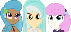 Size: 2370x1071 | Tagged: safe, artist:xebck, derpibooru import, edit, vector edit, lemon hearts, lyra heartstrings, twinkleshine, human, fanfic, equestria girls, life is a runway, cover image, dark skin, fanfic art, fanfic cover, female, frown, human coloration, humanized, light skin, looking at you, photoshop, simple background, smiling, story in the source, transparent background, trio, vector