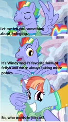 Size: 202x360 | Tagged: bow hothoof, caption, comic, derpibooru import, edit, edited screencap, image macro, implied sex, implied swinging, meme, parental glideance, screencap, screencap comic, suggestive, text, windy whistles