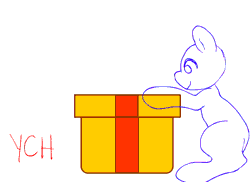 Size: 550x400 | Tagged: safe, artist:wolfsam, derpibooru import, earth pony, pony, animated, box, chibi, commission, frame by frame, gif, pony in a box, present, surprised, your character here