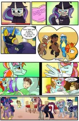 Size: 724x1103 | Tagged: safe, artist:candyclumsy, author:bigonionbean, derpibooru import, oc, oc:candy clumsy, oc:heartstrong flare, oc:king speedy hooves, oc:princess healing glory, oc:princess mythic majestic, oc:princess sincere scholar, oc:queen galaxia, oc:tommy the human, alicorn, human, pegasus, pony, comic:nightmare pulsar, alicorn oc, aunt and nephew, belly, big belly, blushing, canterlot, canterlot castle, clothes, comic, commissioner:bigonionbean, costume, cutie mark, dialogue, dining room, female, flashback, full, fusion, fusion: princess healing glory, fusion:heartstrong flare, fusion:king speedy hooves, fusion:princess mythic majestic, fusion:princess sincere scholar, fusion:queen galaxia, grooming, guard, hair bun, halloween, holiday, horn, human oc, husband and wife, implied discord, implied discoshy, implied shipping, implied straight, jewelry, love letter, magic, magician outfit, male, nerd pony, nightmare night, overalls, preening, random pony, regalia, scroll, shadowbolts costume, sick, sleeping, stallion, stuffed, thought bubble, wings