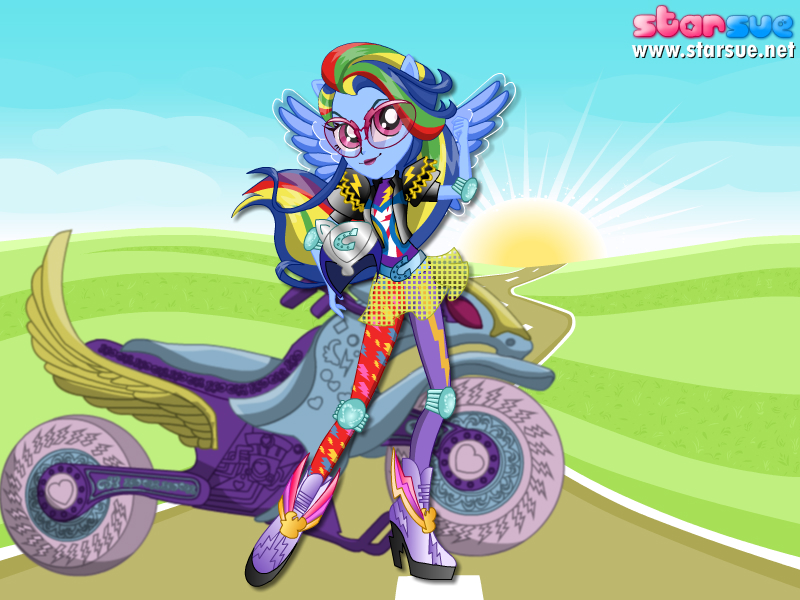 Size: 800x600 | Tagged: safe, artist:user15432, derpibooru import, rainbow dash, human, equestria girls, friendship games, boots, clothes, dressup game, elbow pads, glasses, goggles, helmet, high heel boots, high heels, knee pads, motorcross, motorcross outfit, motorcycle, motorcycle helmet, motorcycle outfit, ponied up, shoes, sporty style, starsue, wings