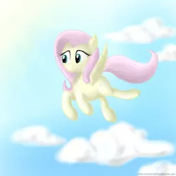 Size: 900x900 | Tagged: artist:rule1of1coldfire, cloud, derpibooru import, fluttershy, safe, sky, solo