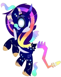 Size: 1835x2303 | Tagged: safe, artist:celestial-rue0w0, derpibooru import, oc, oc:dusty star, original species, pony, unicorn, horns, simple background, solo, transparent background