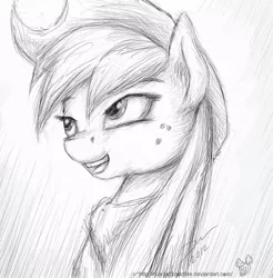 Size: 886x902 | Tagged: applejack, artist:rule1of1coldfire, derpibooru import, hat, safe, sketch, solo