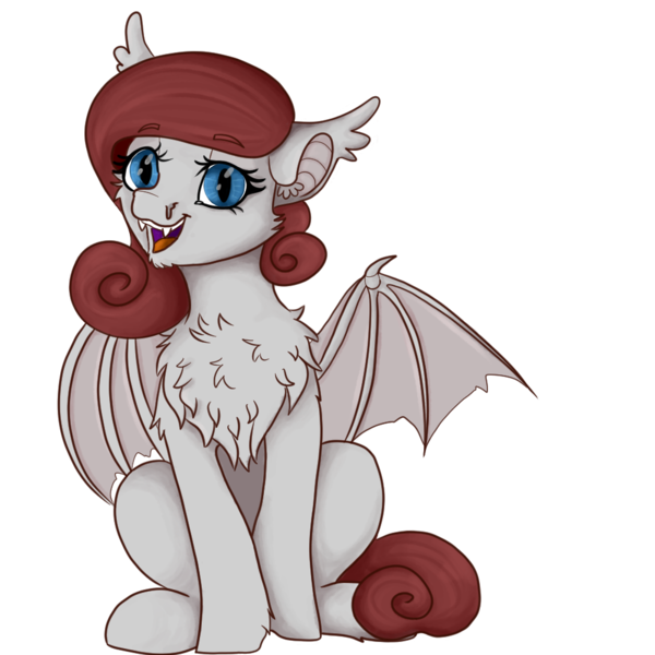 Size: 1000x1000 | Tagged: safe, artist:drops-of-blood, derpibooru import, oc, oc:queen stan, unofficial characters only, bat pony, pony, 2020 community collab, derpibooru community collaboration, bat pony oc, bat wings, chest fluff, chin fluff, ear fluff, fangs, female, looking at you, simple background, sitting, solo, spread wings, transparent background, wings