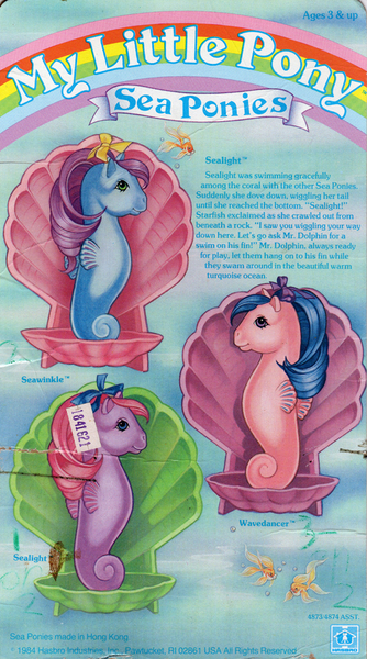 Size: 554x996 | Tagged: backcard, derpibooru import, g1, official, safe, sealight, sea pony, seawinkle, sku number, story, wavedancer