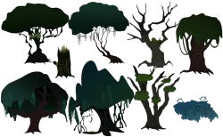 Size: 6480x4000 | Tagged: absurd resolution, .ai available, artist:boneswolbach, background tree, brambles, bush, derpibooru import, everfree forest, no pony, plant, .psd available, resource, safe, simple background, .svg available, transparent background, tree, tree stump, vector