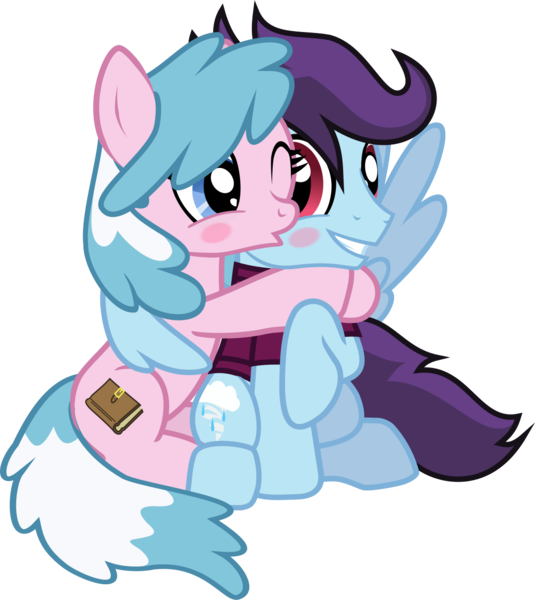 Size: 1264x1417 | Tagged: safe, artist:lightningbolt, derpibooru import, oc, oc:artabana, oc:microburst, unofficial characters only, earth pony, pegasus, pony, 2020 community collab, derpibooru community collaboration, .svg available, blushing, clothes, female, hug, kissing, male, mare, one eye closed, shipping, shirt, simple background, sitting, stallion, straight, svg, t-shirt, transparent background, vector, winghug, wink