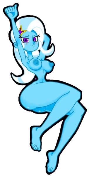 Size: 429x848 | Tagged: questionable, artist:chrisplix, derpibooru import, trixie, equestria girls, armpits, big breasts, breasts, busty trixie, cross-eyed, fetish, impossibly thin waist, nipples, nudity, thighs, thunder thighs