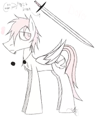 Size: 888x1150 | Tagged: safe, artist:didun850, derpibooru import, oc, oc:peace dove, unofficial characters only, pegasus, pony, chest fluff, jewelry, male, necklace, pegasus oc, reference sheet, simple background, solo, stallion, sword, transparent background, weapon, wings