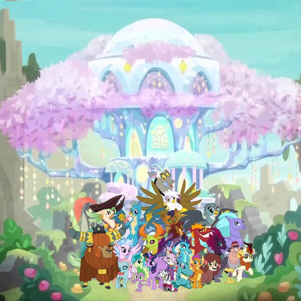 Size: 8192x8191 | Tagged: safe, derpibooru import, autumn blaze, capper dapperpaws, captain celaeno, discord, gabby, gallus, garble, gilda, grampa gruff, ocellus, prince rutherford, princess ember, sandbar, seaspray, silverstream, smolder, spike, tempest shadow, thorax, twilight sparkle, twilight sparkle (alicorn), yona, abyssinian, alicorn, anthro, changedling, changeling, classical hippogriff, draconequus, dragon, earth pony, gryphon, hippogriff, pony, totodile, yak, my little pony: the movie, anthro with ponies, beauty mark, blaze the cat, bow, cartoon network, cloven hooves, colored hooves, crossover, dragoness, ear piercing, earring, female, fez, general seaspray, hair bow, hat, jewelry, king thorax, male, monkey swings, necklace, piercing, pirate hat, pokémon, sonic the hedgehog (series), teenager, treehouse of harmony, upcoming, wall of tags