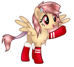 Size: 2517x2275 | Tagged: safe, artist:cindydreamlight, derpibooru import, oc, oc:heartbeat, pegasus, pony, clothes, female, mare, simple background, socks, solo, transparent background