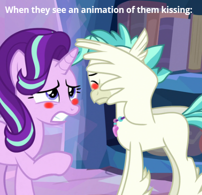 Size: 404x391 | Tagged: alicorn, blushing, covering eyes, cropped, derpibooru import, duo, edit, edited screencap, female, hiding behind wing, hippogriff, implied shipping, implied terralight, male, reaction image, safe, screencap, shipping, starlight glimmer, straight, student counsel, terralight, terramar, wing open, wings