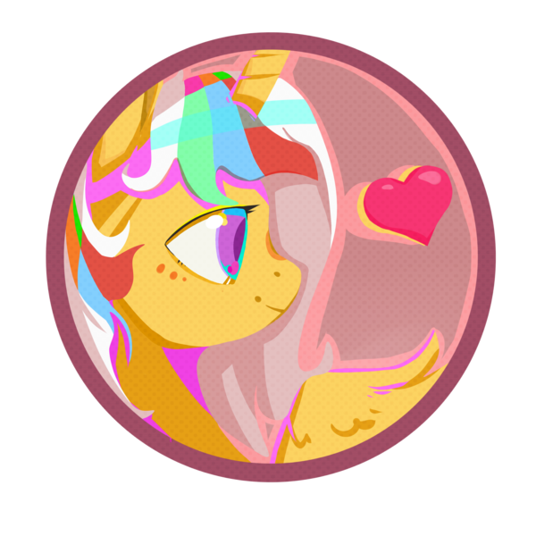 Size: 3000x3000 | Tagged: safe, artist:angusdra, derpibooru import, oc, unofficial characters only, alicorn, pony, alicorn oc, avatar, circle, female, heart, horn, mare, simple background, solo, transparent background, wings