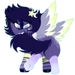 Size: 894x894 | Tagged: safe, artist:vanillaswirl6, derpibooru import, oc, oc:lunar, unofficial characters only, pegasus, pony, biting, clothes, commission, female, fluffy, socks, stockings, tail bite, thigh highs