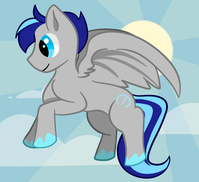 Size: 1200x1100 | Tagged: safe, artist:plantnabs, derpibooru import, oc, oc:aspen volare, pegasus, pony, cute, male, mopar, sky, solo