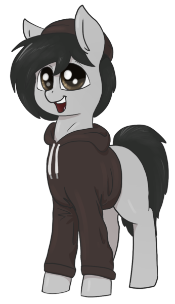 Size: 695x1206 | Tagged: safe, artist:t72b, derpibooru import, oc, oc:mod pone the mod, earth pony, pony, 2020 community collab, derpibooru community collaboration, beanie, clothes, hat, hoodie, male, simple background, solo, stallion, transparent background