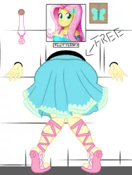 Size: 768x1024 | Tagged: suggestive, artist:fireunderpants, artist:the-butch-x, derpibooru import, fluttershy, equestria girls, ass, bondage, butt, clothes, dress, exhibitionism, female, flutterbutt, full body glory hole, geode of fauna, magical geodes, public use, solo, through wall