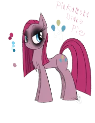 Size: 888x1150 | Tagged: safe, artist:didun850, derpibooru import, pinkie pie, earth pony, pony, black eye, chest fluff, eyelashes, eyeliner, female, makeup, mare, pinkamena diane pie, simple background, smiling, solo, text, transparent background