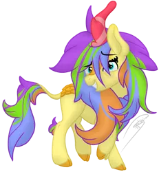 Size: 1309x1417 | Tagged: alternate version, artist:soctavia, background removed, bedroom eyes, blushing, derpibooru import, female, grin, kirin, mare, oc, oc:jellybean dreams, safe, simple background, smiling, solo, transparent background