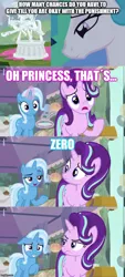 Size: 500x1107 | Tagged: safe, derpibooru import, edit, edited screencap, screencap, cozy glow, lord tirek, princess celestia, queen chrysalis, starlight glimmer, trixie, alicorn, pony, unicorn, student counsel, the ending of the end, annoyed, comic, dialogue, drama, female, frown, legion of doom statue, lidded eyes, mare, open mouth, palindrome get, screencap comic, series finale drama, smiling, smug, statue