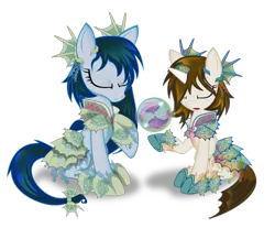 Size: 1024x847 | Tagged: artist:zahpkiel, clothes, derpibooru import, kelpie, merpony, oc, oc:mercury rain, oc:rainbow fins, safe, simple background, transparent background, unofficial characters only