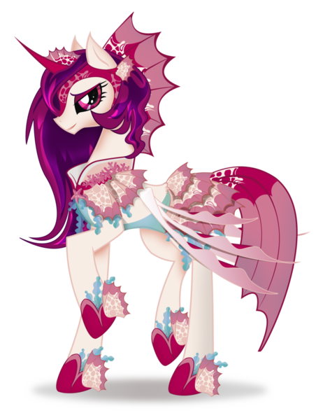 Size: 900x1168 | Tagged: artist:zahpkiel, clothes, derpibooru import, kelpie, merpony, oc, oc:princess koi, safe, simple background, solo, transparent background, unofficial characters only