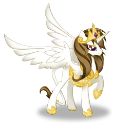 Size: 1202x1310 | Tagged: alicorn, alicorn oc, artist:zahpkiel, clothes, crown, derpibooru import, horn, jewelry, oc, oc:kali, regalia, safe, simple background, transparent background, unofficial characters only, wings