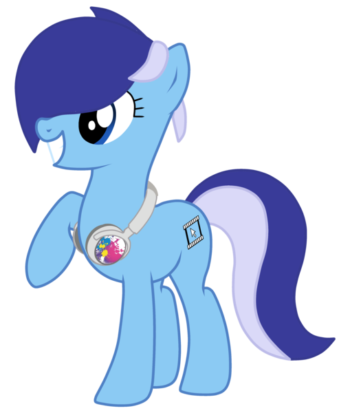 Size: 3000x3650 | Tagged: safe, artist:toutax, derpibooru import, oc, oc:brushie brusha, unofficial characters only, earth pony, pony, cutie mark, headphones, simple background, solo, transparent background, vector