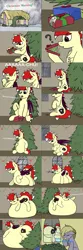 Size: 3000x9000 | Tagged: suggestive, artist:aaathebap, derpibooru import, oc, oc:aaaaaaaaaaa, oc:linx, bat pony, belly, belly bed, big belly, butt, christmas, christmas lights, christmas morning, christmas tree, comic, holiday, house, huge belly, huge butt, impossibly large belly, impossibly large butt, inflation, large butt, magic, photo, present, puffy, snow, solo, squish, squishy, tree, worried