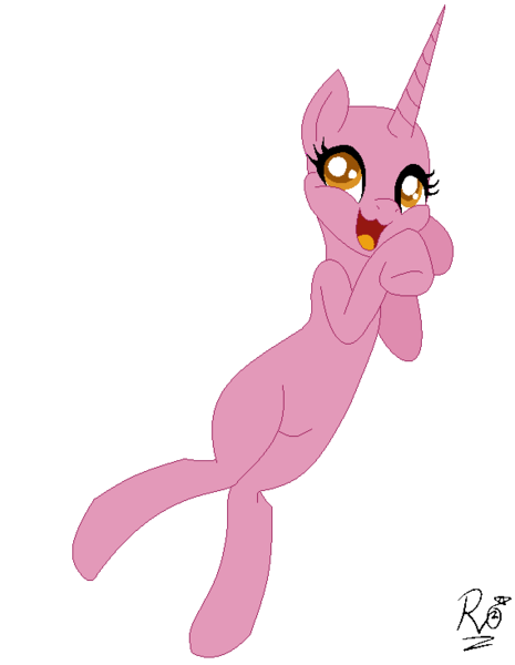 Size: 569x734 | Tagged: safe, artist:storyofmybases, derpibooru import, oc, unofficial characters only, pony, unicorn, :d, bald, base, bipedal, eyelashes, horn, open mouth, signature, simple background, smiling, solo, transparent background, unicorn oc