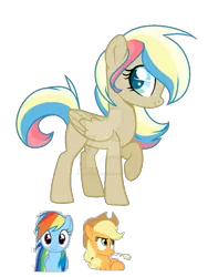 Size: 600x796 | Tagged: safe, artist:ipandacakes, derpibooru import, applejack, rainbow dash, oc, pegasus, pony, appledash, base used, deviantart watermark, female, lesbian, magical lesbian spawn, mare, obtrusive watermark, offspring, parent:applejack, parent:rainbow dash, parents:appledash, shipping, simple background, transparent background, watermark