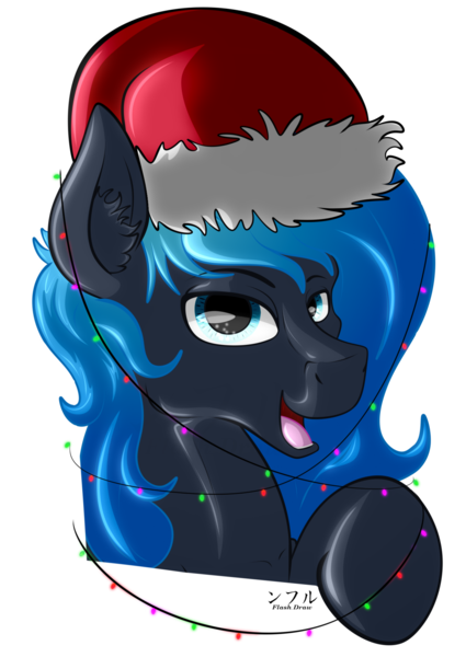 Size: 1381x1950 | Tagged: safe, artist:flash_draw, derpibooru import, oc, oc:dazzling melody, oc:only, earth pony, christmas, female, holiday, solo